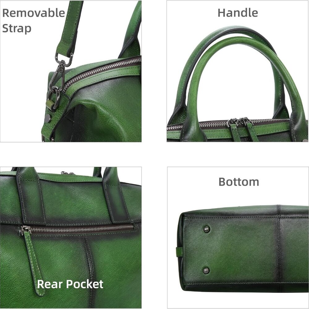 Genuine Leather Satchel Tote Bag Top Handle Handbag Designer Shoulder Bag Large - Picture 6 of 7